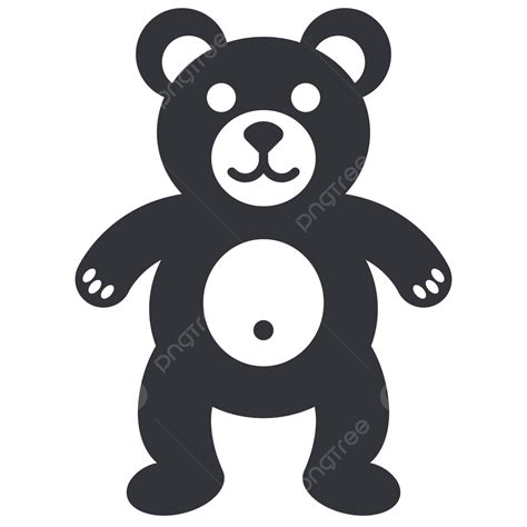 Icono De Oso De Peluche Negro Juguete De Niños Grandes Oso De Juguete