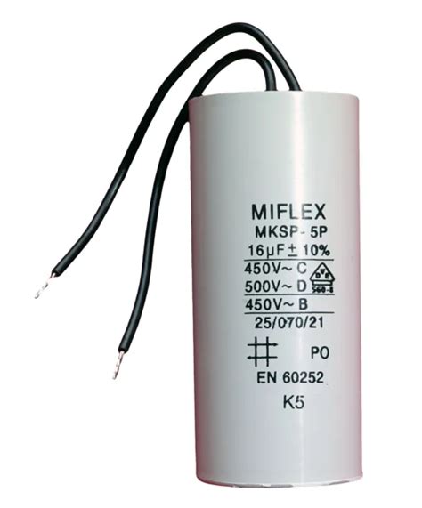 CONDENSATEUR MOTEUR DE démarrage permanent 16µF 16uF 450V à fils