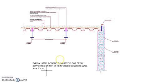 Steel Decking Floor Supported On Reinforced Concrete Wall Youtube