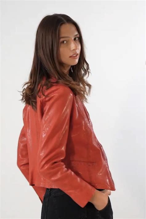 Blouson Femme Oakwood Penny Rouge Cuir City