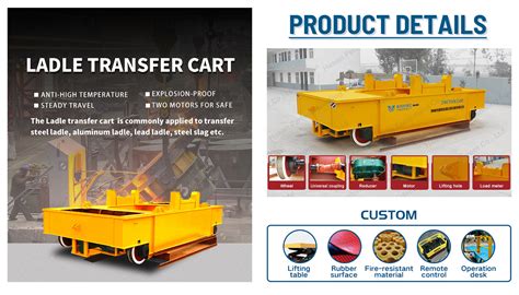 High Temperature Proof Electric Hot Metal Ladle Car Export Perfect Ladle Transfer Cart