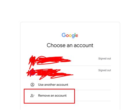 how to remove accounts on google