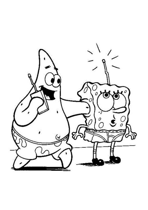 Bob Esponja Preto E Branco - As Aventuras De Bob Esponja Desenhos preto e branco para colorir