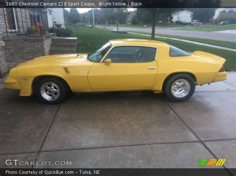 Bright Yellow 1980 Chevrolet Camaro Z28 Sport Coupe Black Interior