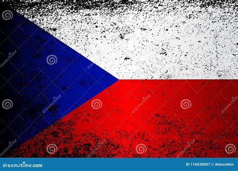 Flag Of Czech Republic With Heavy Grunge Stock Vector Illustration Of Worn Graphic 116030007