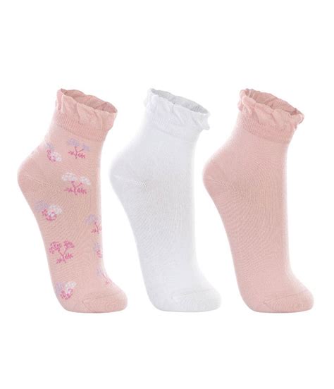 Kit Meias Cano Médio Algodão Lupo Atemporal Rosa Branca Rosa lingerie br