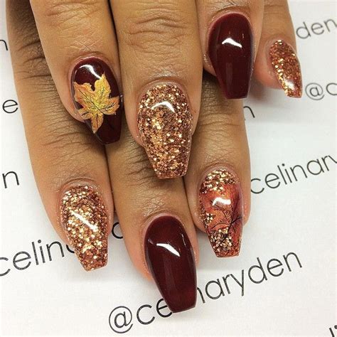 Celinaryden Single Photo Instagrin Thanksgiving Nail Designs