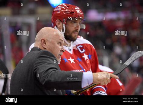 Washington Capitals Head Coach Barry Trotz Front Gestures Next To