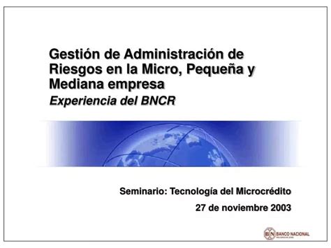 PPT Gestión de Administración de Riesgos en la Micro Pequeña y