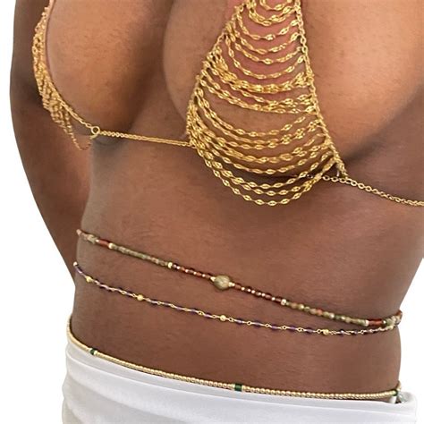 Couture Emerald Waist Beads African Waist Beads 14k Gold Etsy