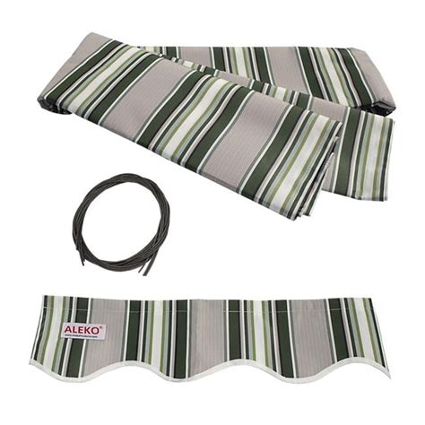 10 x 8 ft. Fabric Replacement for Retractable Awning Multi-Stripe ...