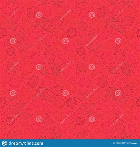 Autumn Leaves Seamless Pattern Stock Vector Illustration Of Drawn