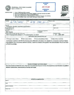 Fillable Online Proposal For Code Change 675 IAC 21 1 Temporary