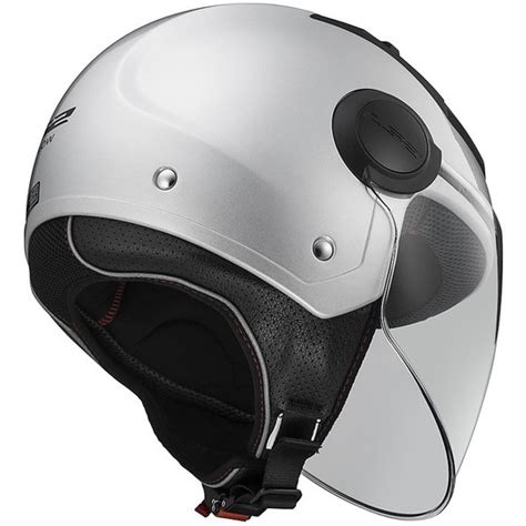 Casco Moto Jet Ls2 OF562 Airflow Long Con Visiera Lunga Silver Vendita