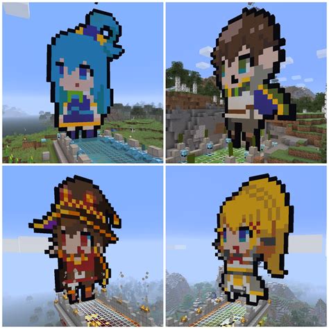 Pixel Art Anime Minecraft Builds - From anime and, games and other ...