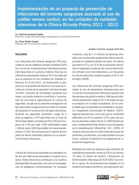 PDF Implementación de un proyecto de prevención de infecciones del