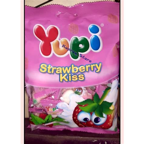 Jual Permen Yupi Kiss Strawberry Pack 120gr Shopee Indonesia