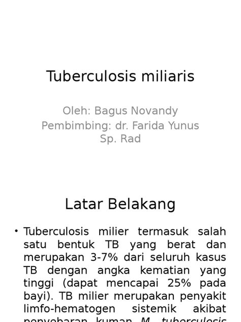 Pdf Tuberculosis Miliaris Ppt Dokumen Tips