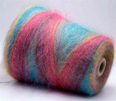 50 Gball Fancy Gradient Color Fine Mohair Yarn Soft Warm Yarn For Hand