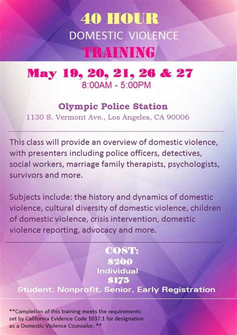 40 Hour Domestic Violence Training In Los Angeles Tickets In Los