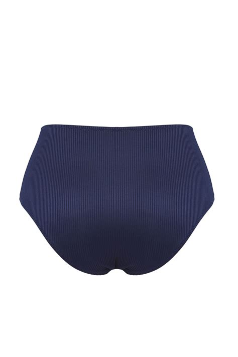 Trendyolmilla Lacivert Yüksek Bel Dokulu Regular Core Bikini Altı TBESS BA Fiyatı