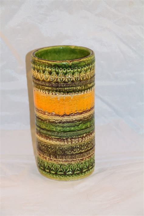 Mid Century Cylindrical Vase By Bitossi In Rimini Sahara Decor Aldo Londi Vase Decor Mid