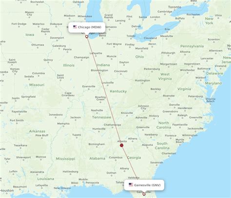 Flights From Chicago To Gainesville MDW To GNV Flight Routes