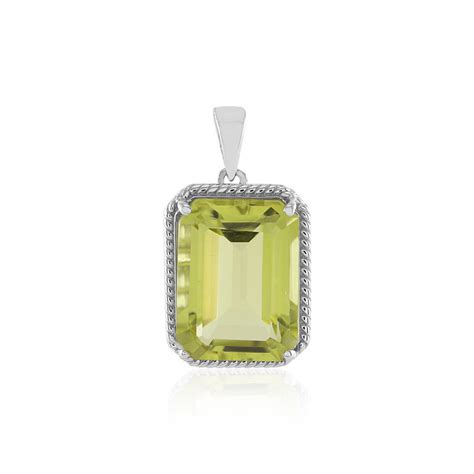 Ouro Verde Quartz Silver Pendant Kz Juwelo