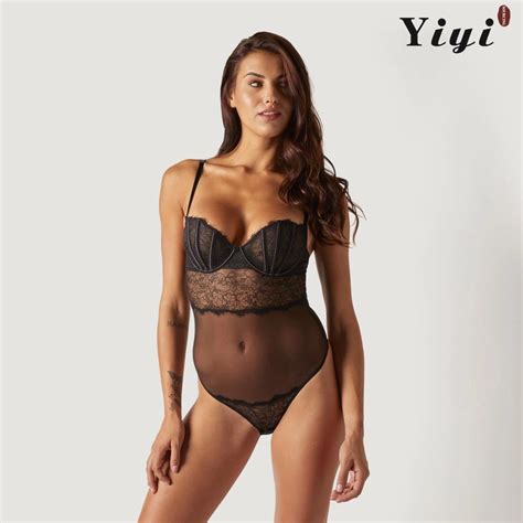 Cheap Wholesale Tight Seductive One Piece Underwear Erotic Lace Perspective Sexy Lingerie