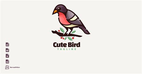 Cute Bird Mascot Logo Logos Ft Logo And Vector Envato Elements