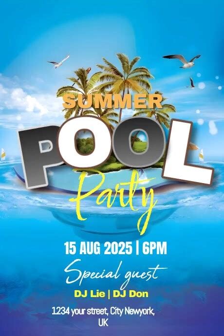 Summer Pool Party Flyer Template Postermywall