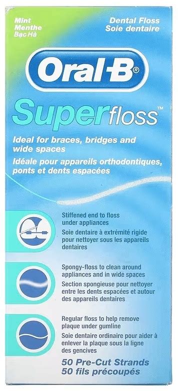 Купить Зубная нить Oral-B Super Floss, Mint объемная 50 м в Алматы ...
