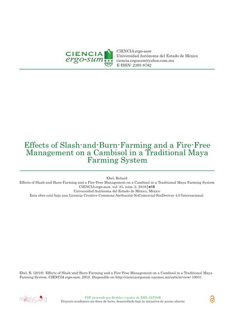 (PDF) Effects of Slash-and-Burn-Farming and a Fire-Free Management on a ...