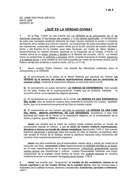 Escrito 38 qué es la verdad divina PDF