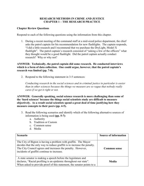 Answers To Chapter Review Questions