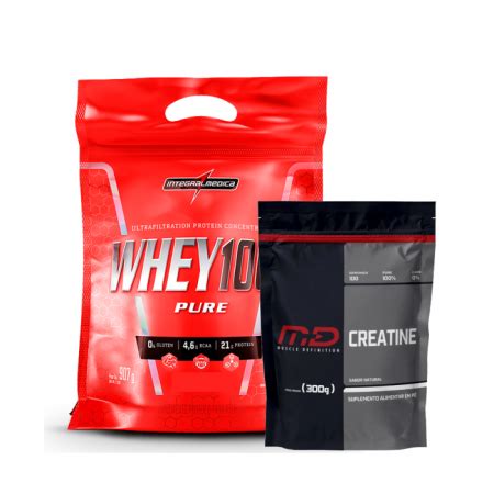 Kit Basico Que Funciona 100 Whey Integralmedica Chocolate Creatina