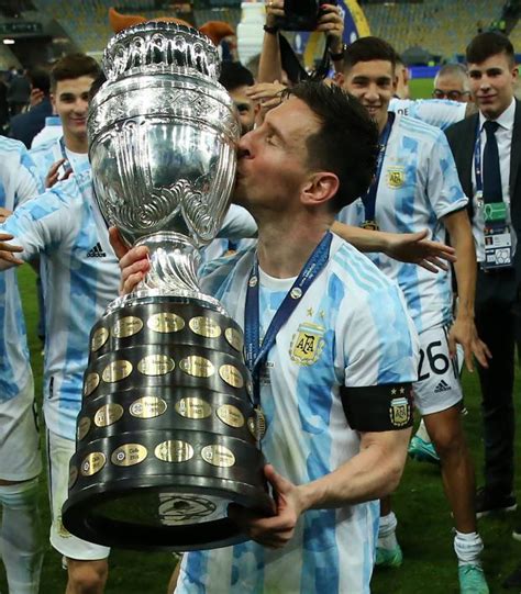 Lionel Messi Celebrates With The Copa América | The18