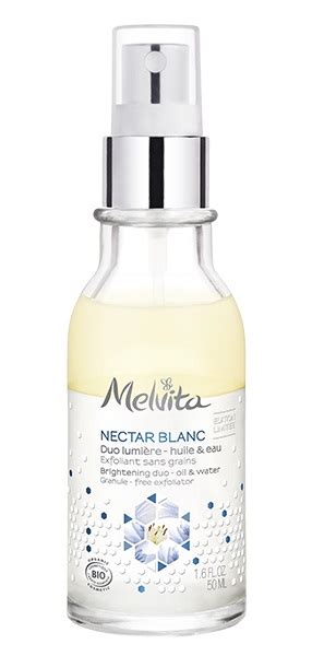 Duo lumière huile eau Exfoliant sans grains Nectar Blanc Melvita