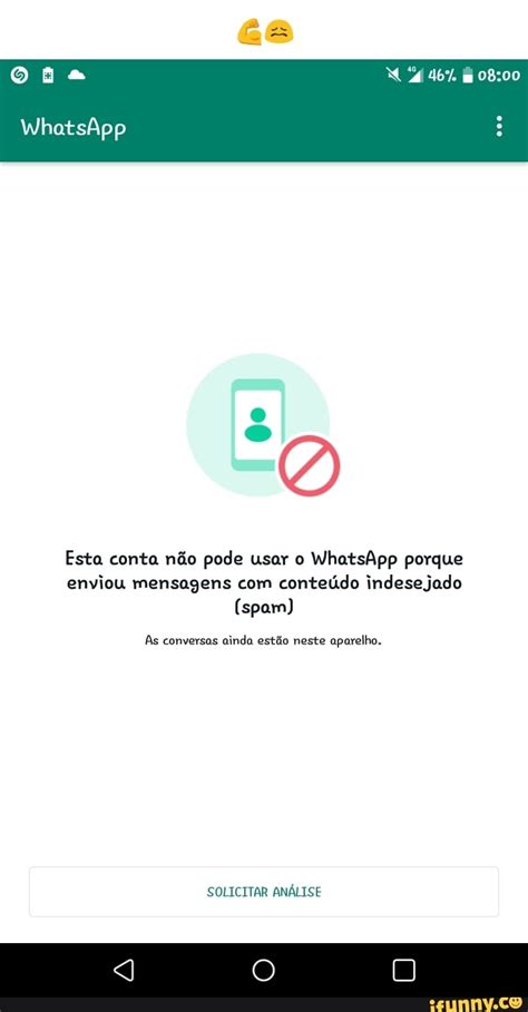 Lo El WhatsApp Esta conta não pode usar o WhatsApp porque enviou