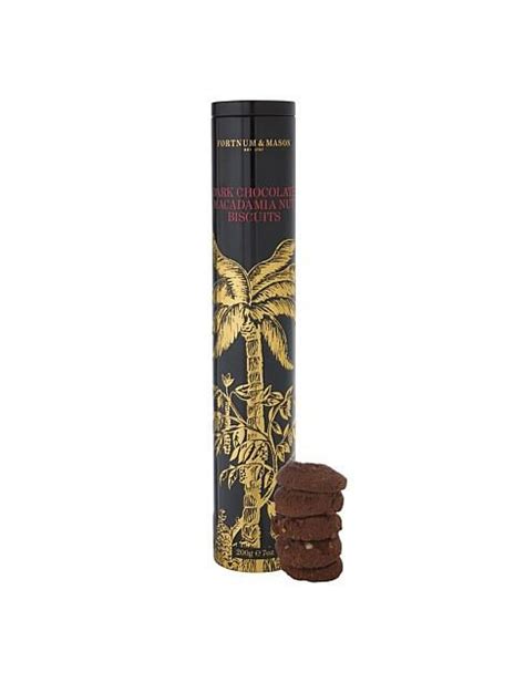 Fortnum And Mason Dark Chocolate Macadamia Nut Biscuits Cookies Tall