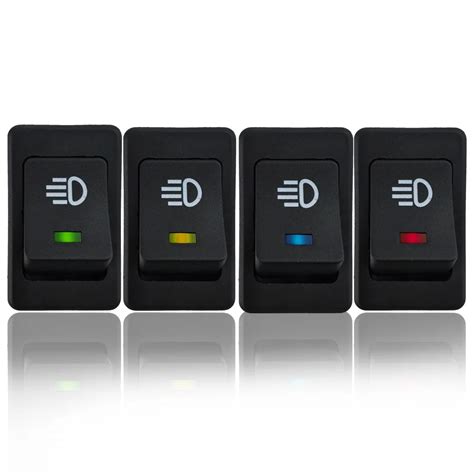 4Pcs 4 Colors 12V 35A Car Fog Light Rocker Switch 4Pins LED switch Dash Dashboard Sales-in Car ...