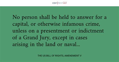 The US Bill of Rights, Amendment V