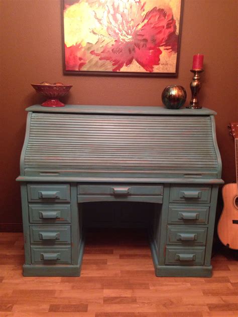 Refinished Roll Top Desk Desk Makeover