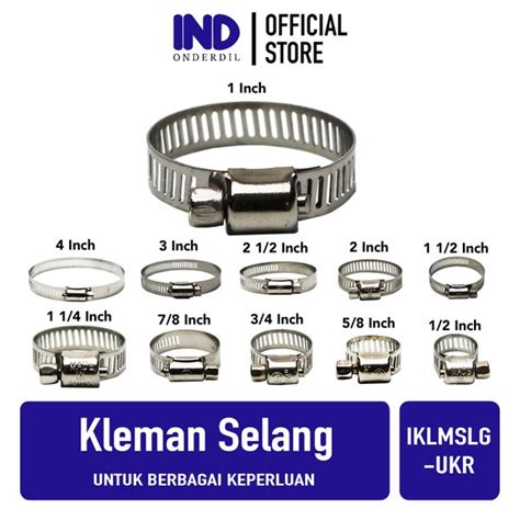 Jual Klem Kleman Selang Stainless Steel Pengencang Pengikat Hose Clamp