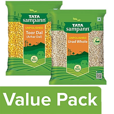 Buy Tata Sampann Toor Dal Arhar Dal Rich In Protein Unpolished Urad