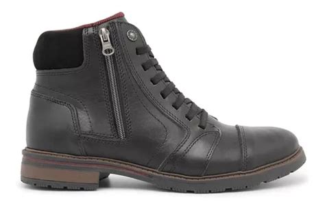 Bota Coturno Motoqueiro Masculino Couro Leg Timo Extra Leve