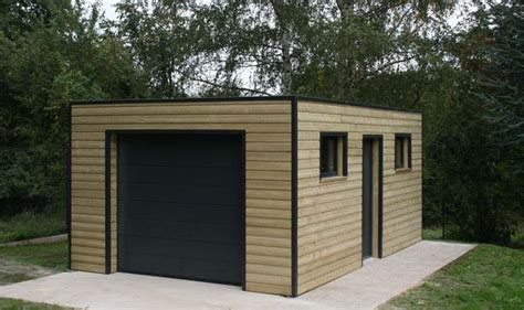 Garage Bois Une Place Toit Plat Garage Bois Toit Plat Construire Un