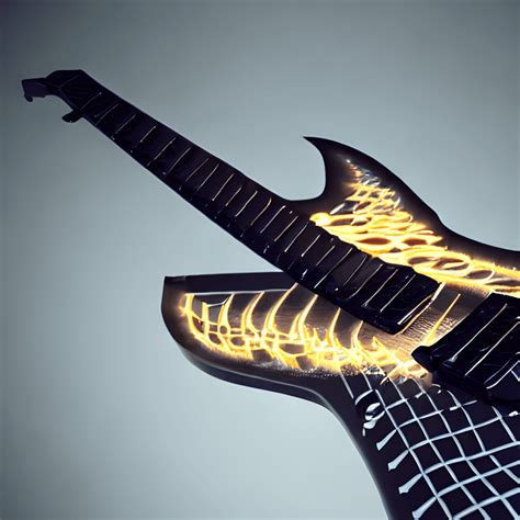 Skeletal Electric Guitar With Cosmic Guitar Strings And Cinematic Lighting · Creative Fabrica