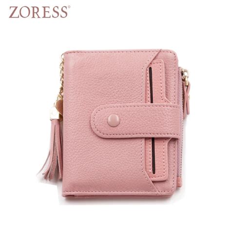 Zoress Womens Vogue Short Soft Genuine Leather Purse Mini Wallet Tassel