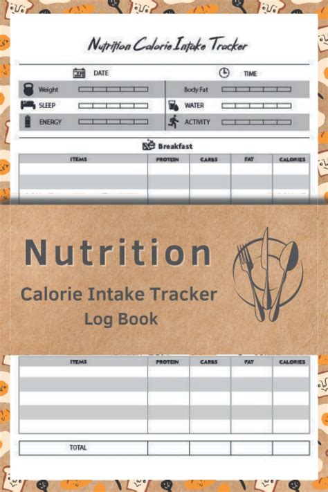 Nutrition Calorie Intake Tracker Log Book Calorie Counter Log Book